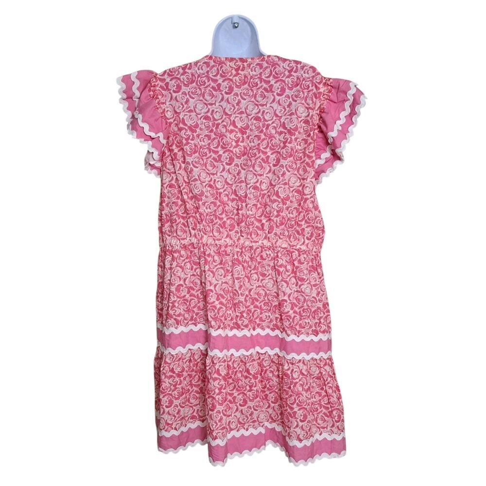 NWT Womens Sail to Sable STS XXL Dress Flutter Rose Midi Wave Trim Romantic - Picture 8 of 10